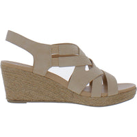 Everlasting Womens Faux Leather Wedge Sandals