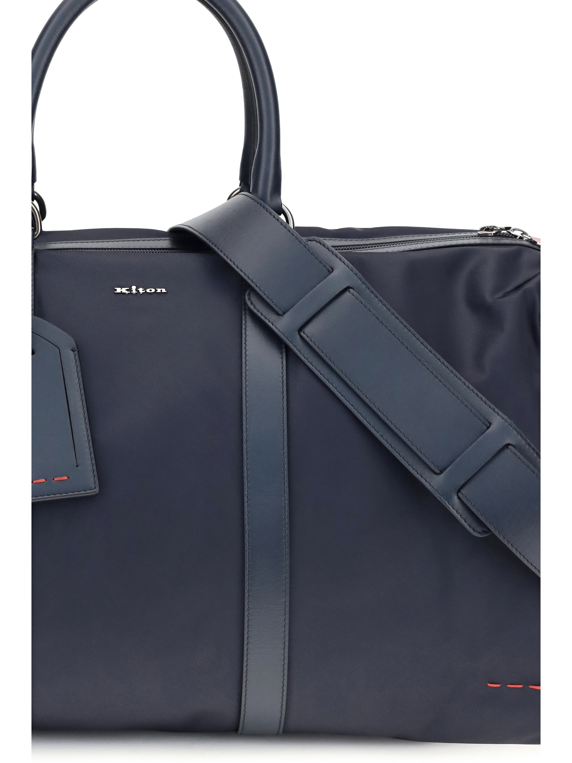 KITON Kiton Men Leather-Trim Travel Duffle Bag