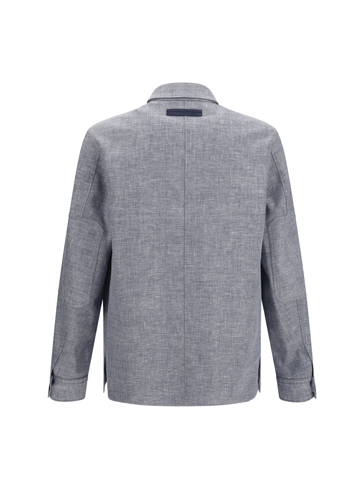 Zegna Men Crossover Shirt Jacket In Linen Wool And Silk
