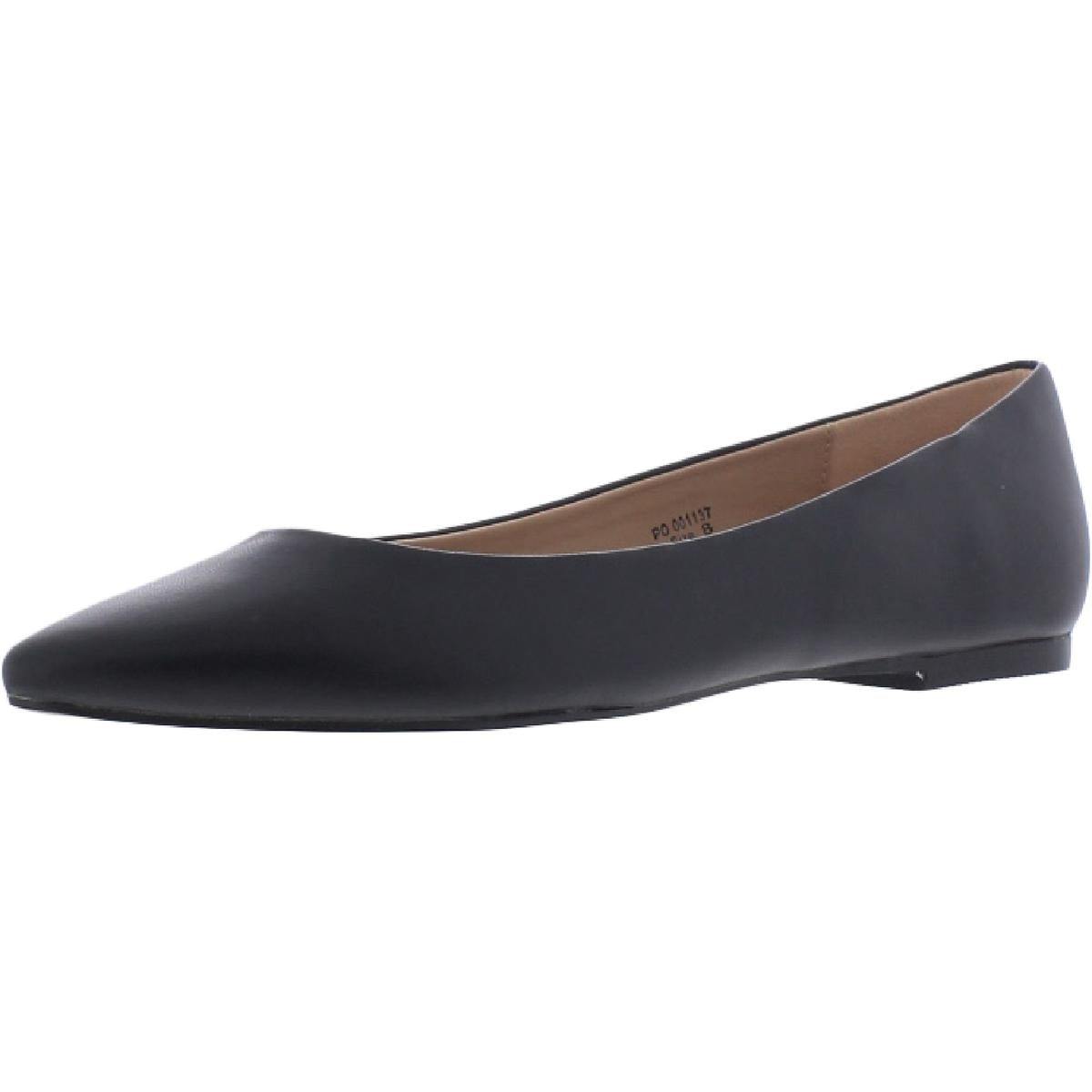 Moana Womens Faux Leather Slip On Flats