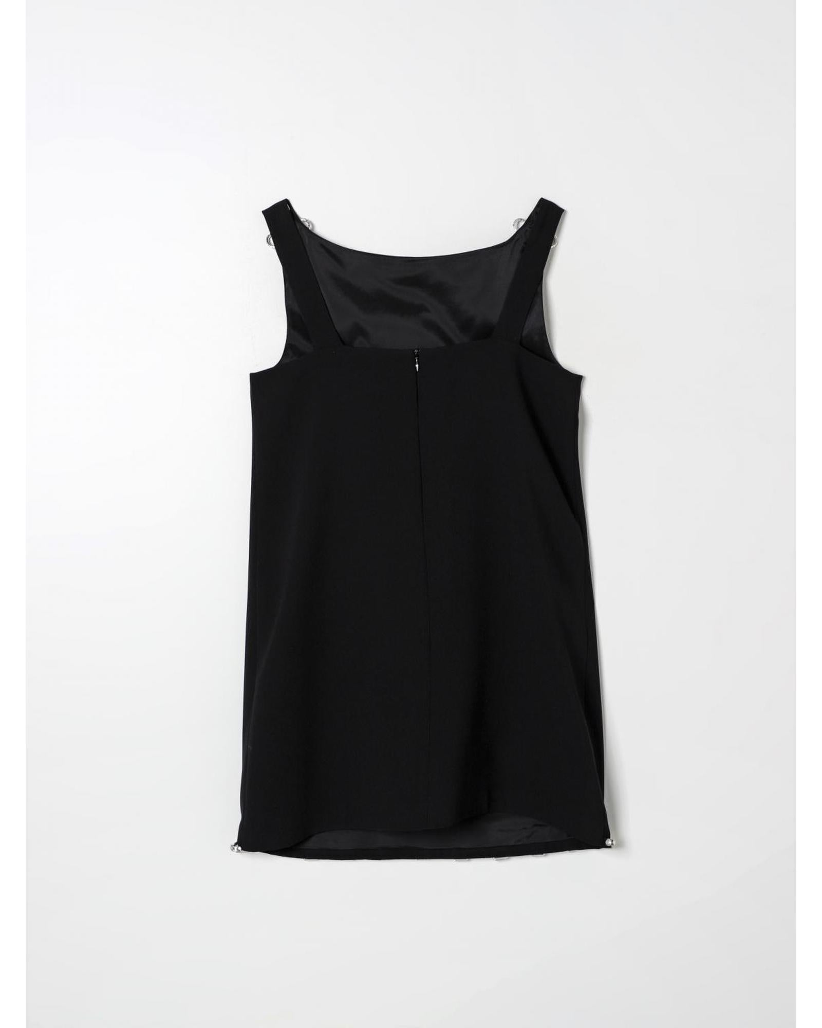 Elisabetta Franchi La Mia Bambina Rhinestone Tank Top with Bow Detail Kids Black Dresses