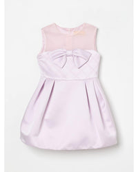 Elisabetta Franchi La Mia Bambina Girls Bow Satin Dress Kids Pink Dresses