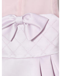 Elisabetta Franchi La Mia Bambina Girls Bow Satin Dress Kids Pink Dresses