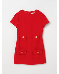 Elisabetta Franchi La Mia Bambina Mini Dress with Pockets Kids Red Dresses