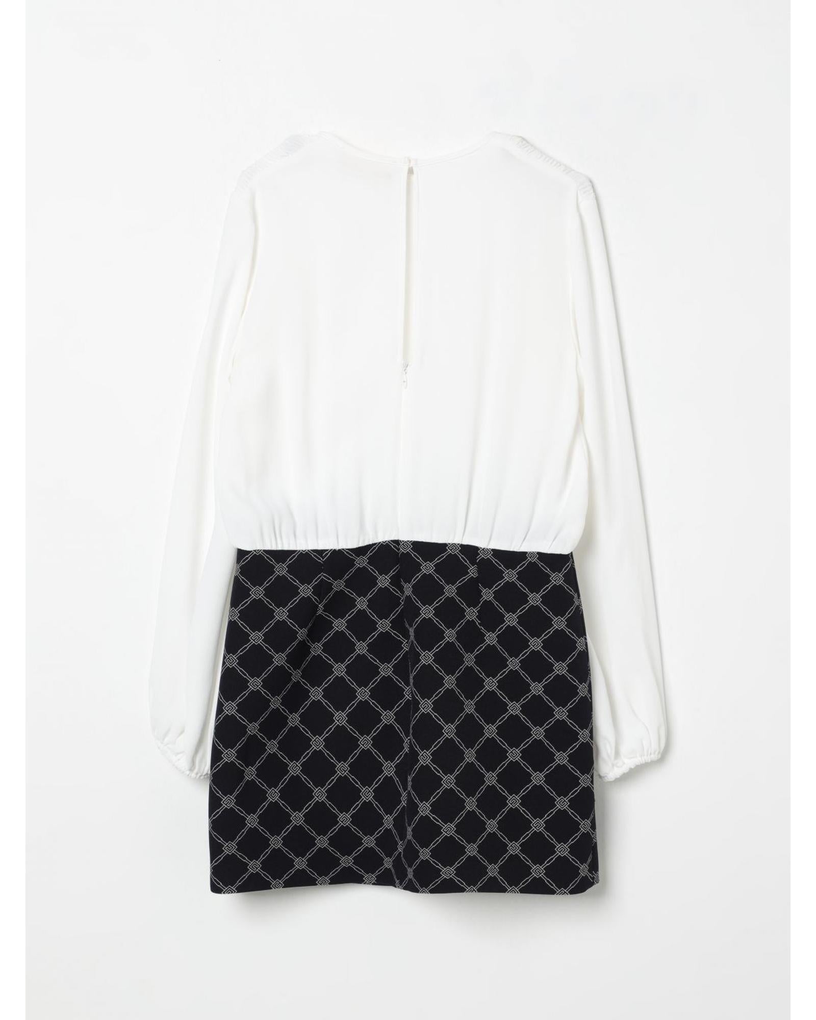 Elisabetta Franchi La Mia Bambina Girls Geometric Pattern Bow Dress Kids White Dresses