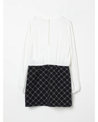 Elisabetta Franchi La Mia Bambina Girls Geometric Pattern Bow Dress Kids White Dresses