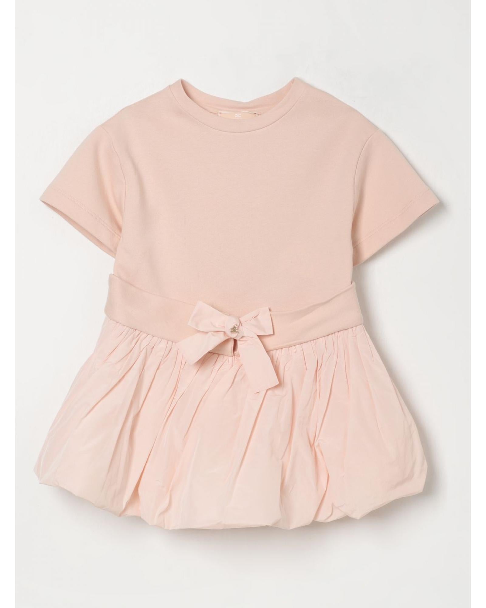 Elisabetta Franchi La Mia Bambina Bow Detail Pleated Dress Kids Black Dresses