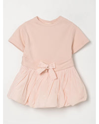 Elisabetta Franchi La Mia Bambina Bow Detail Pleated Dress Kids Black Dresses