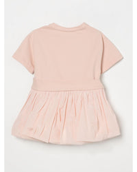 Elisabetta Franchi La Mia Bambina Bow Detail Pleated Dress Kids Black Dresses