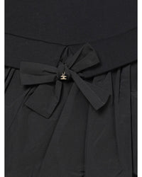 Elisabetta Franchi La Mia Bambina Bow Detail Pleated Dress Kids Black Dresses
