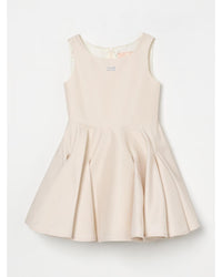 Elisabetta Franchi La Mia Bambina Sleeveless Pleated Skirt Dress Kids Butter Dresses
