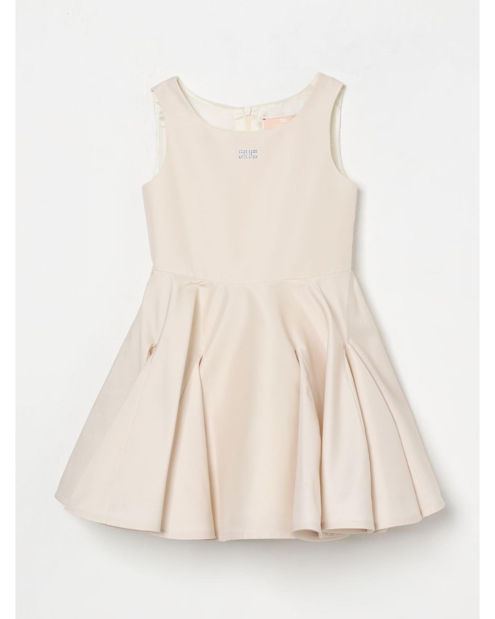 Elisabetta Franchi La Mia Bambina Sleeveless Pleated Skirt Dress Kids Butter Dresses