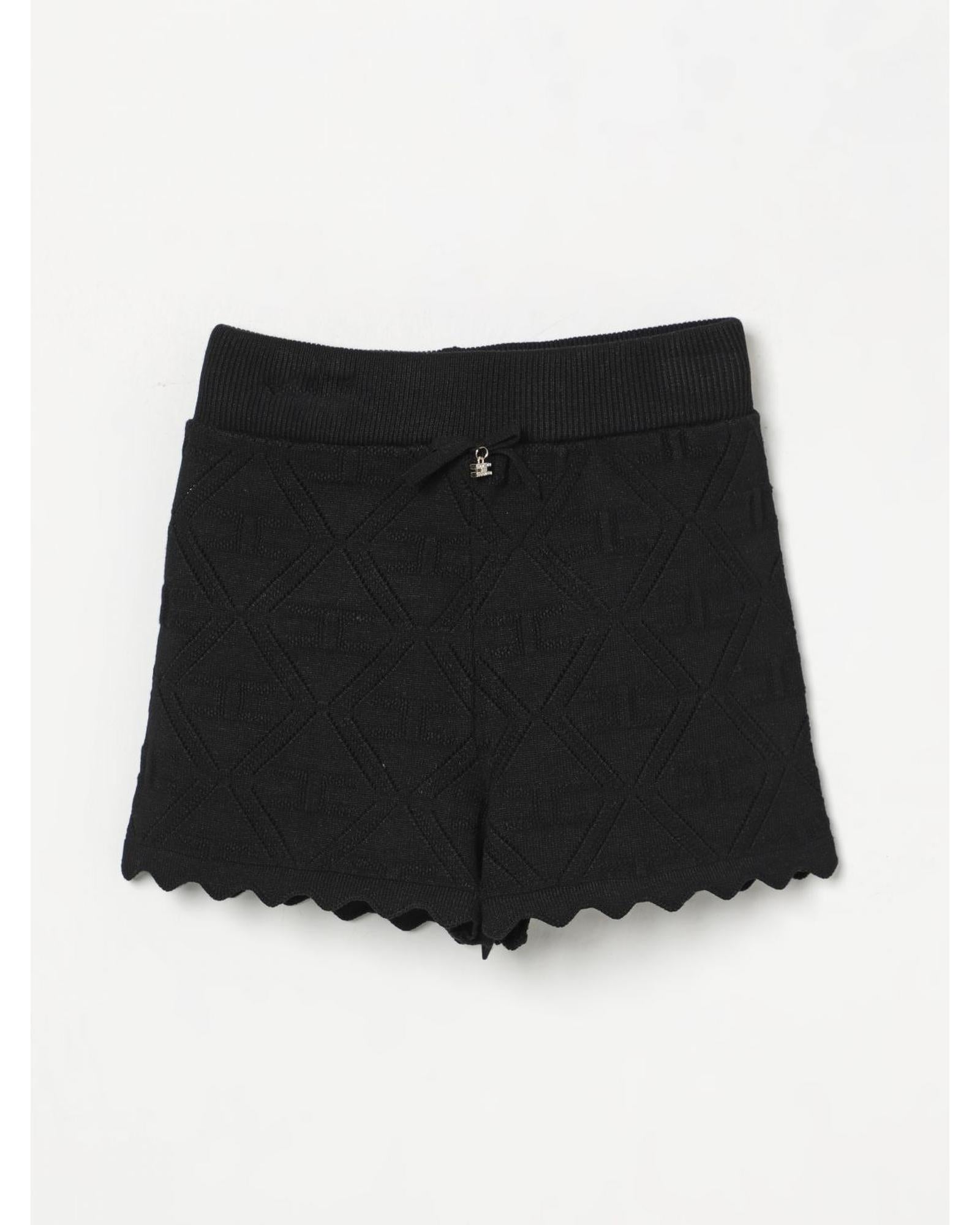 Elisabetta Franchi La Mia Bambina Quilted Scalloped Shorts Kids Black