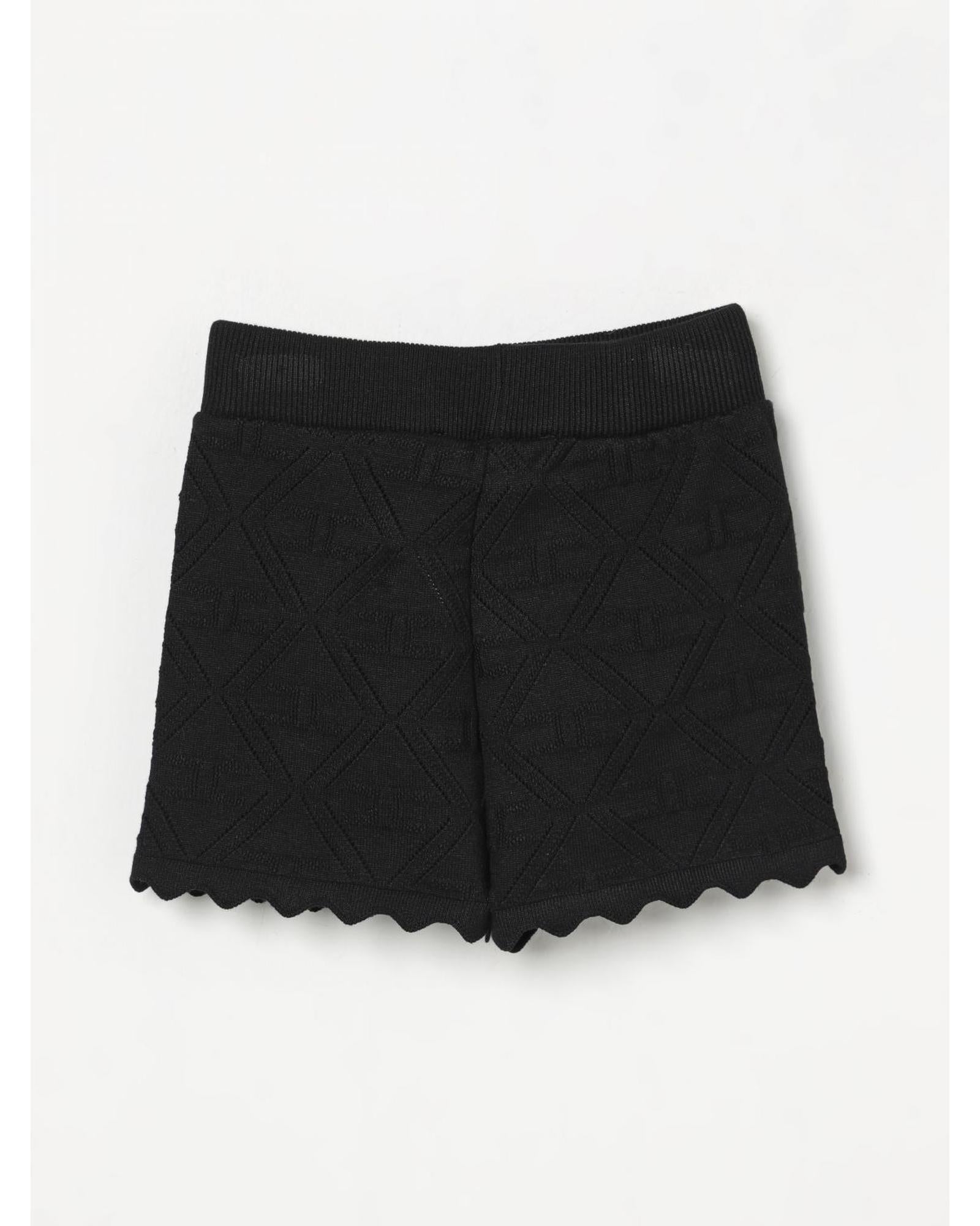 Elisabetta Franchi La Mia Bambina Quilted Scalloped Shorts Kids Black