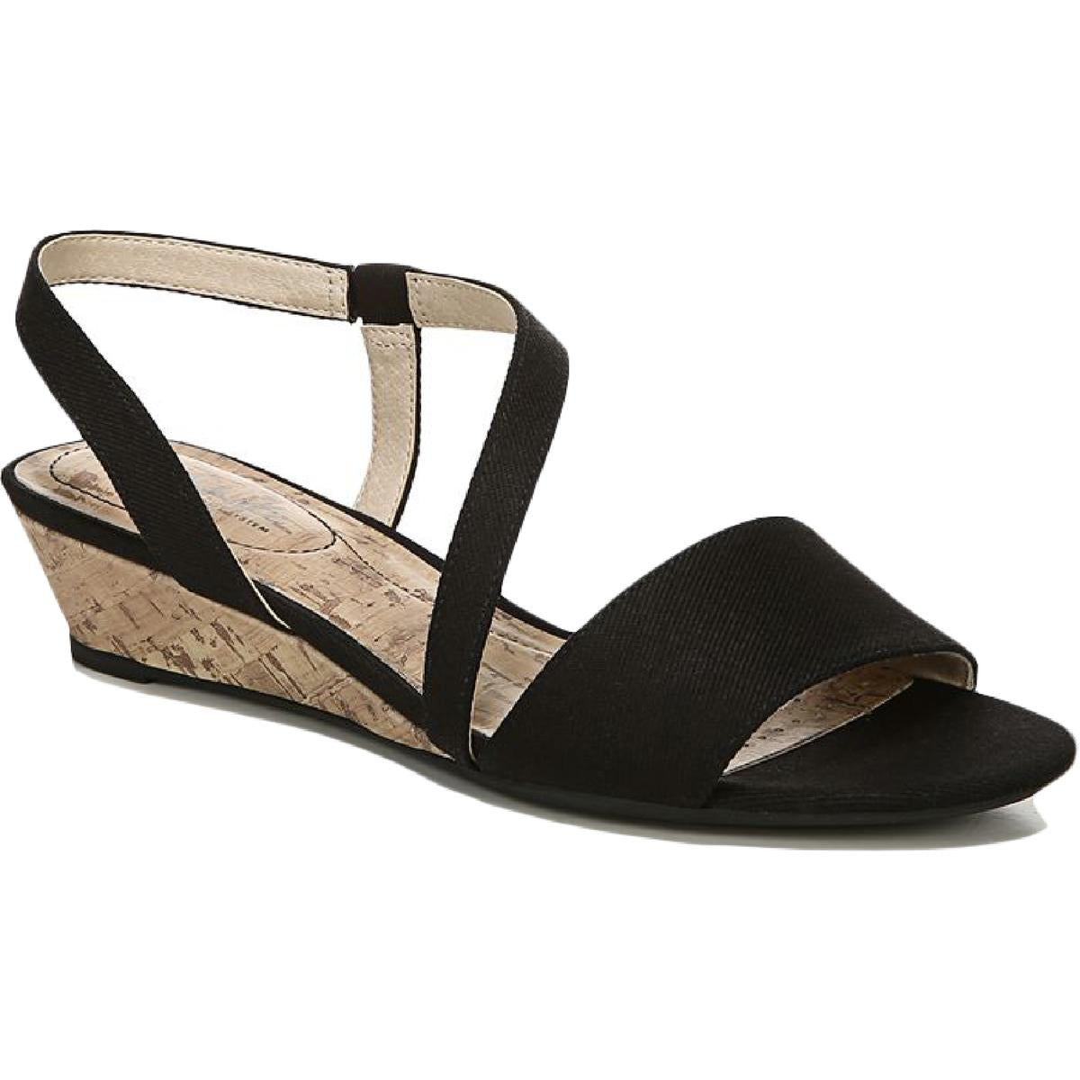 Yasmine Womens Faux Leather Slip On Wedges