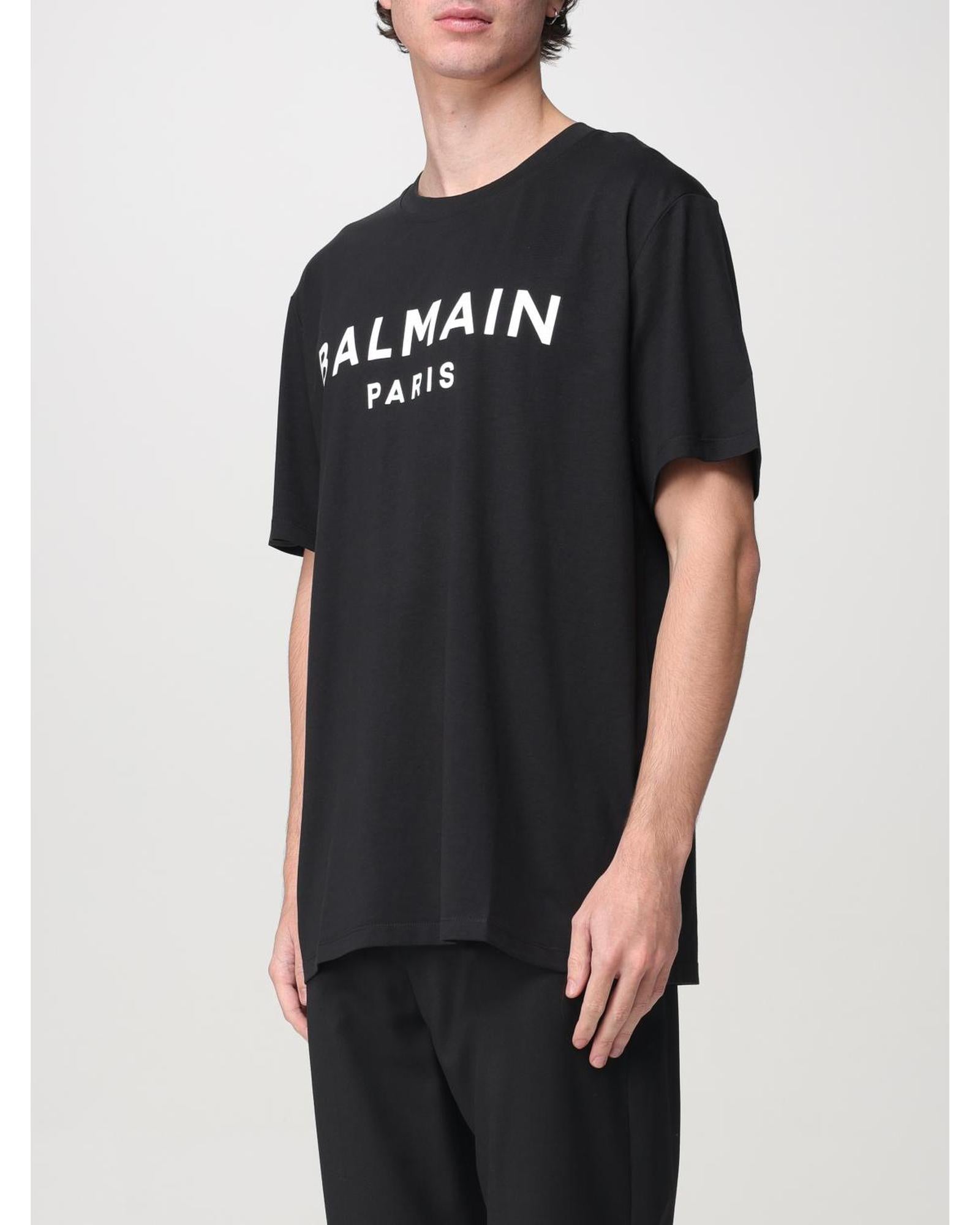 Balmain Paris Logo Tee Men Black T-Shirts