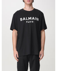 Balmain Paris Logo Tee Men Black T-Shirts