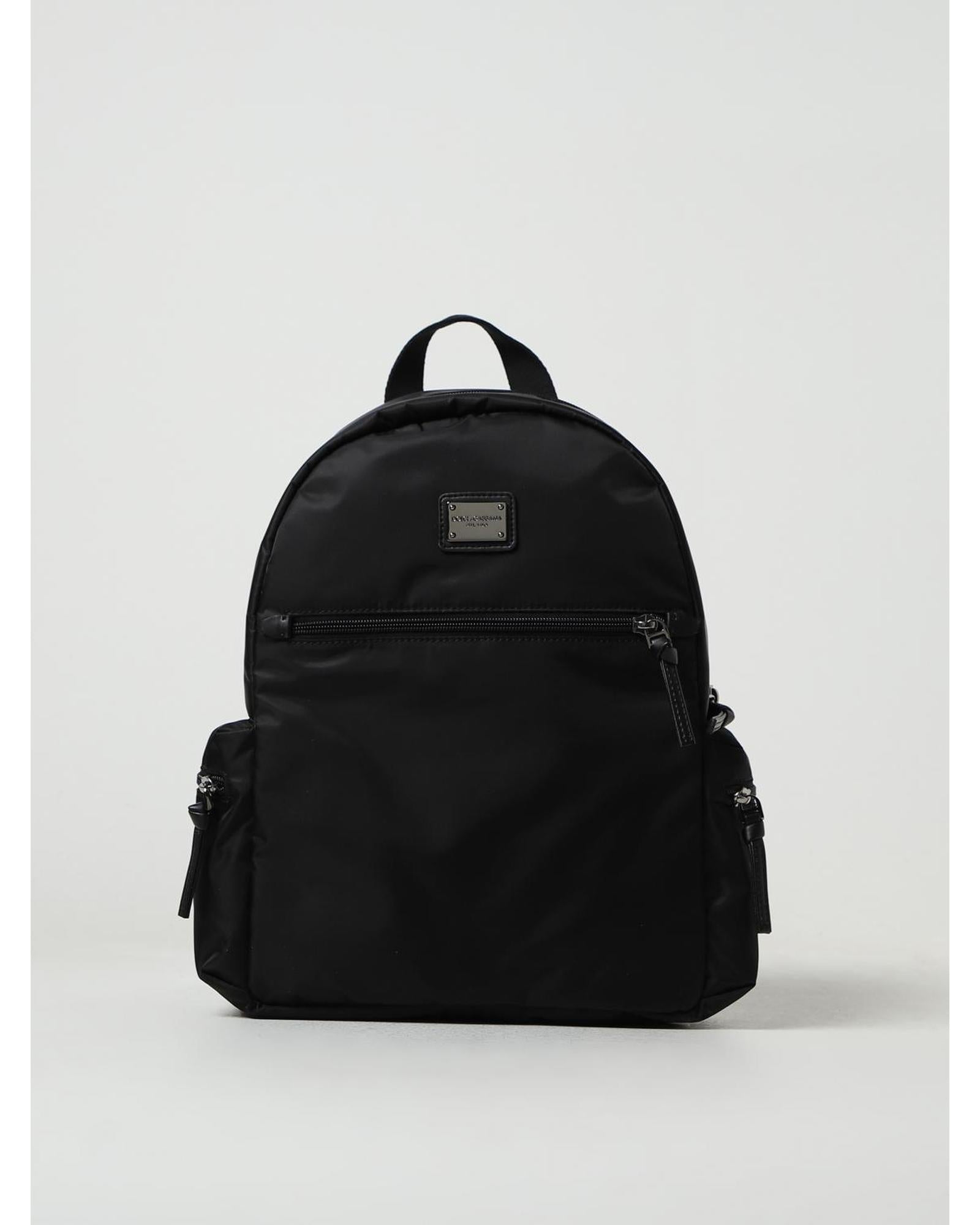 Dolce & Gabbana Nylon Backpack Kids Black Duffel Bags