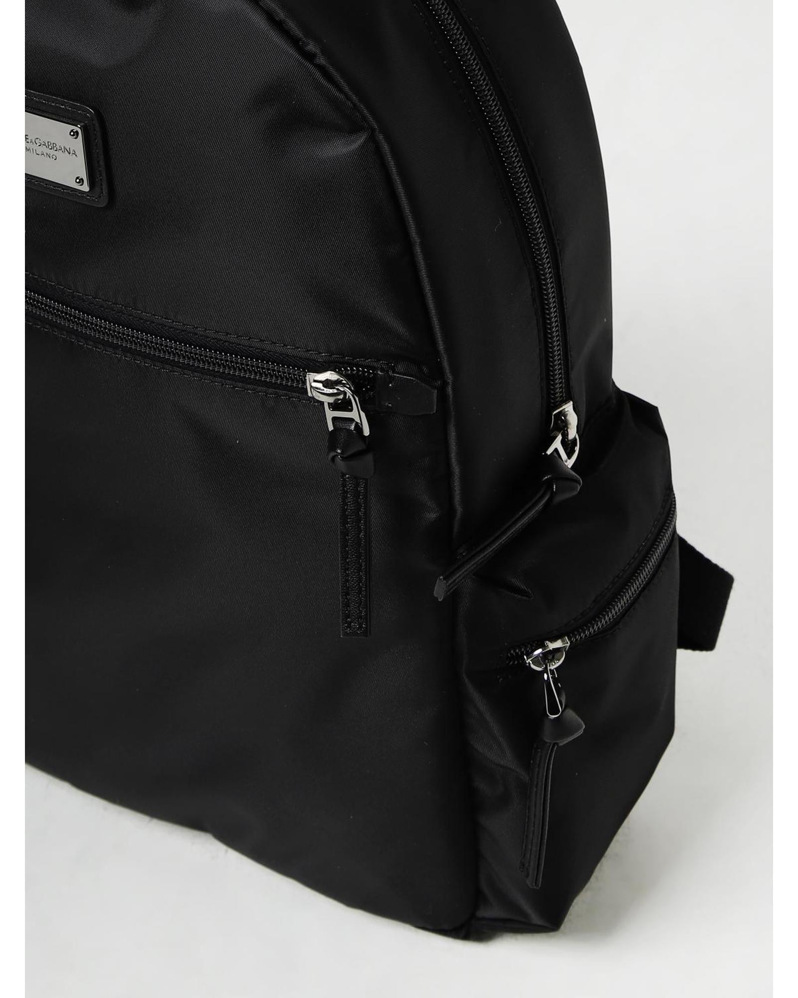 Dolce & Gabbana Nylon Backpack Kids Black Duffel Bags