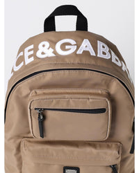 Dolce & Gabbana Nylon Backpack Casual Everyday Kids Beige Duffel Bags