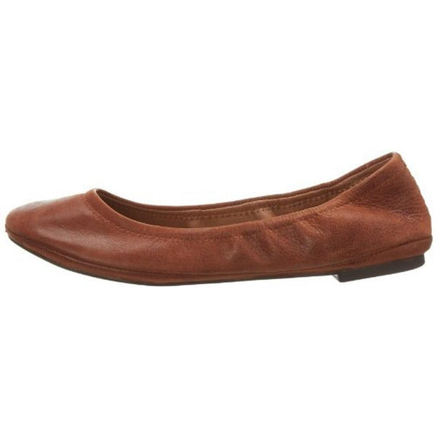 Emmie Womens Leather Round Toe Ballet Flats