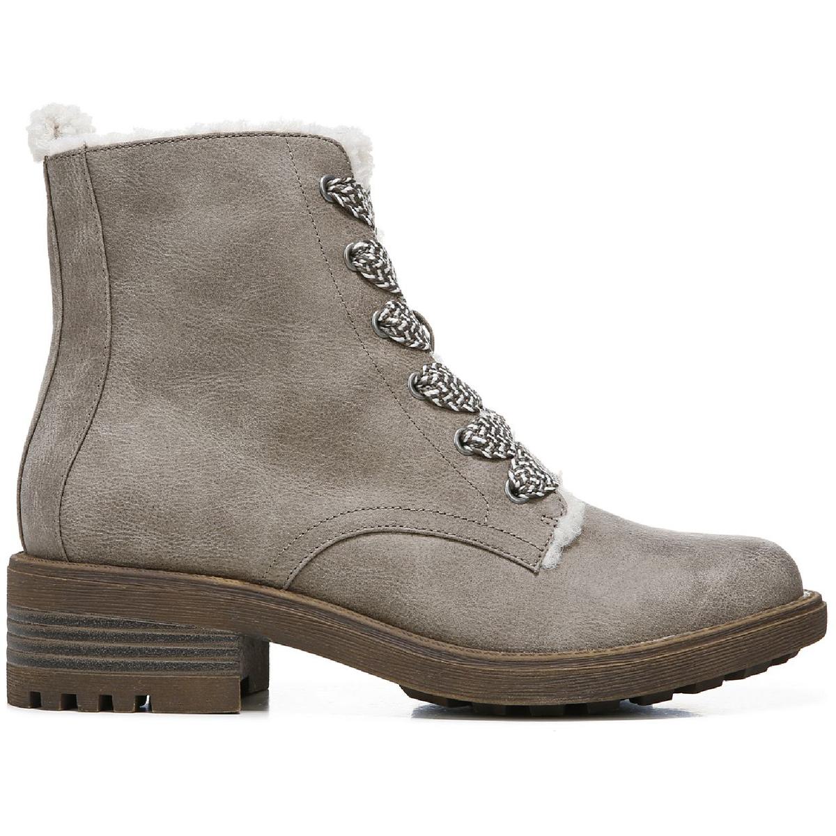 Kunis Cozy Womens Zipper Winter Combat & Lace-up Boots
