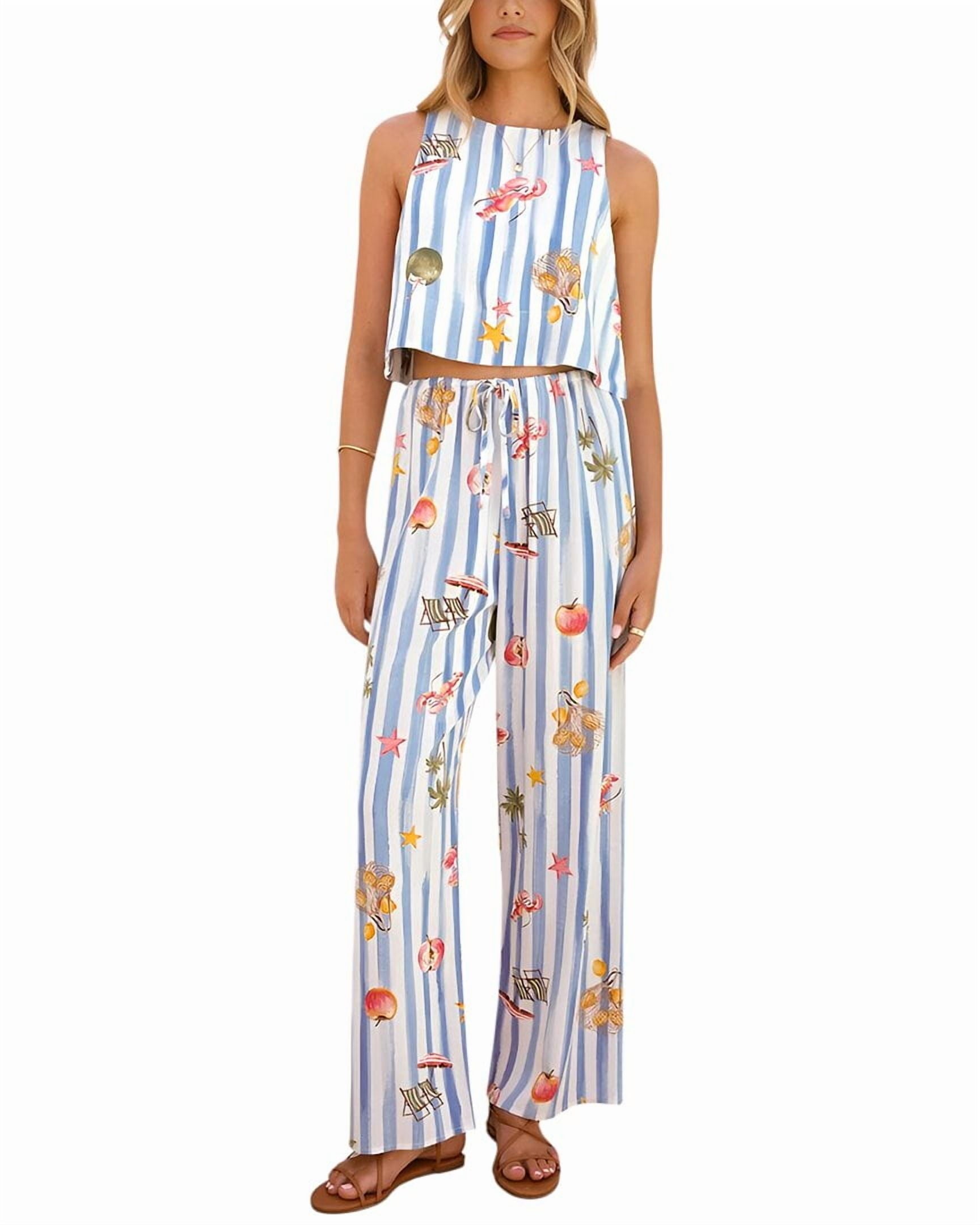 ESEA Esea Womens  2Pc Linen-Blend Top & Pant Set, 6