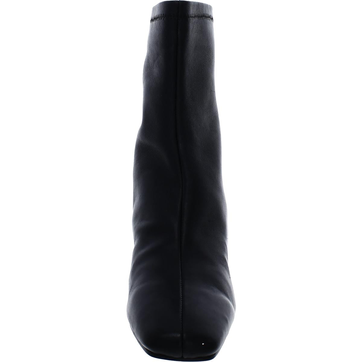 Julie Womens Leather Square Toe Mid-Calf Boots