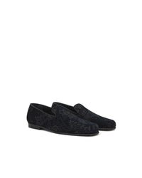 Etro Floral Print Loafers Slipon Style Men Blue