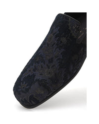 Etro Floral Print Loafers Slipon Style Men Blue