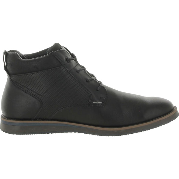 Mens Faux Leather Comfort Insole Ankle Boots