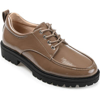 Zina Womens Patent Lugged Sole Oxfords