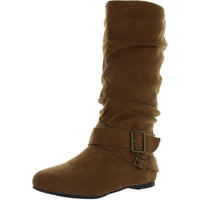 Chely Womens Faux Suede Slouch Mid-Calf Boots