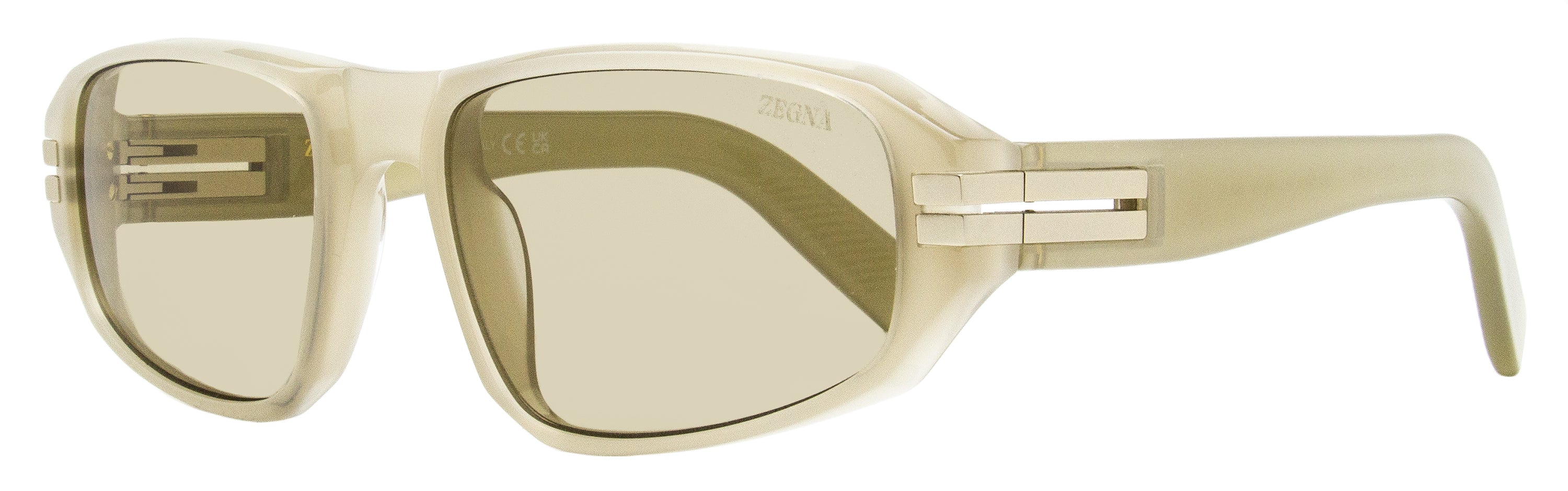 Zegna Lanyard Sunglasses EZ0262 57J Transparent Beige 58mm Transparent Beige
