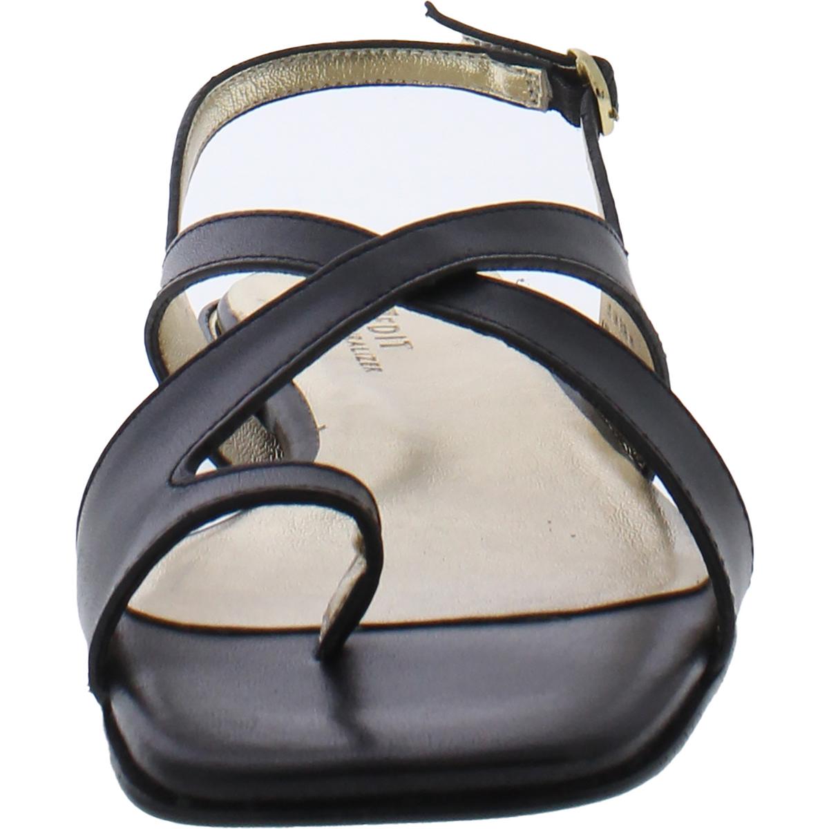 Nikki Womens Leather Ankle Strap Slingback Sandals