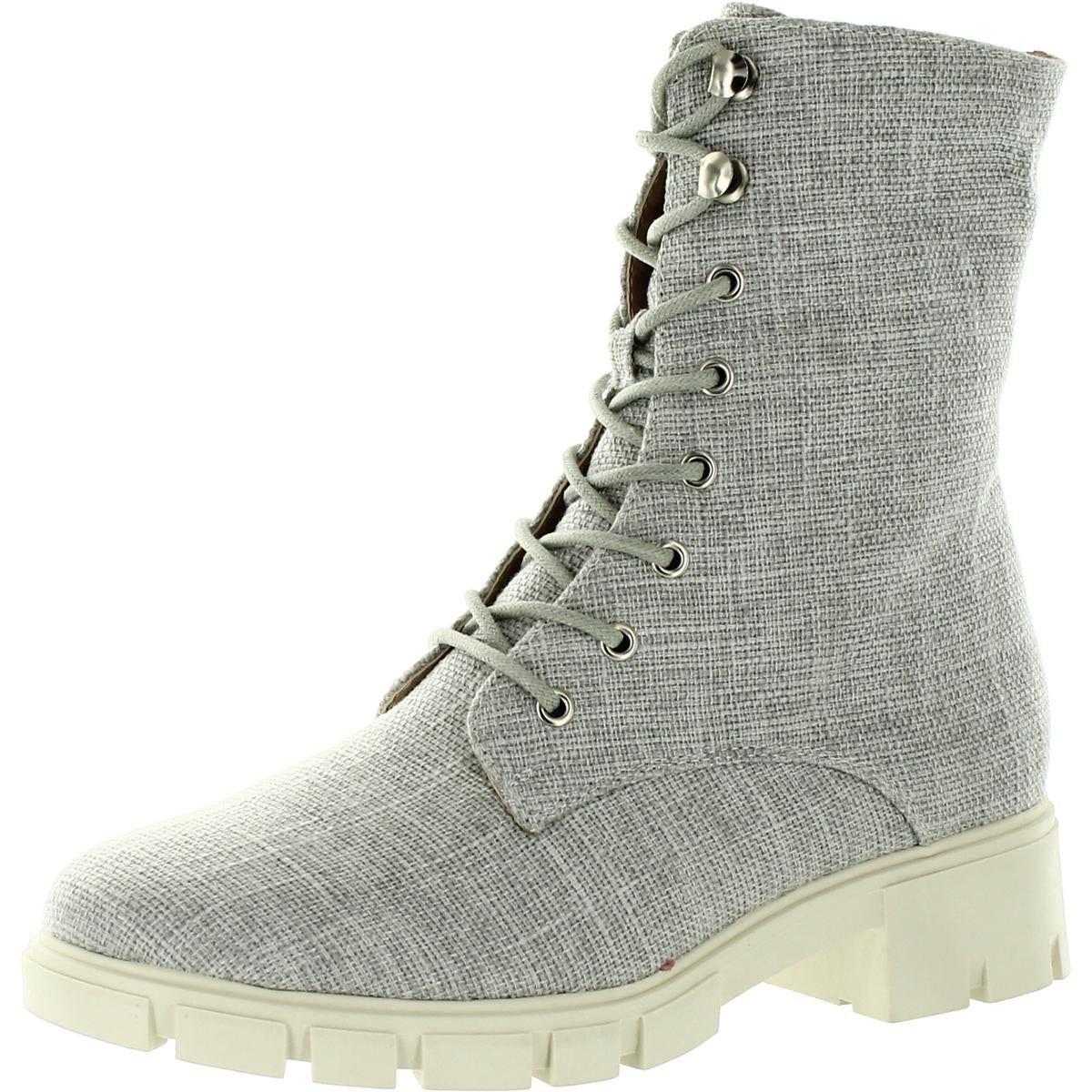 Madelynn Womens Faux Leather Ankle Combat & Lace-up Boots