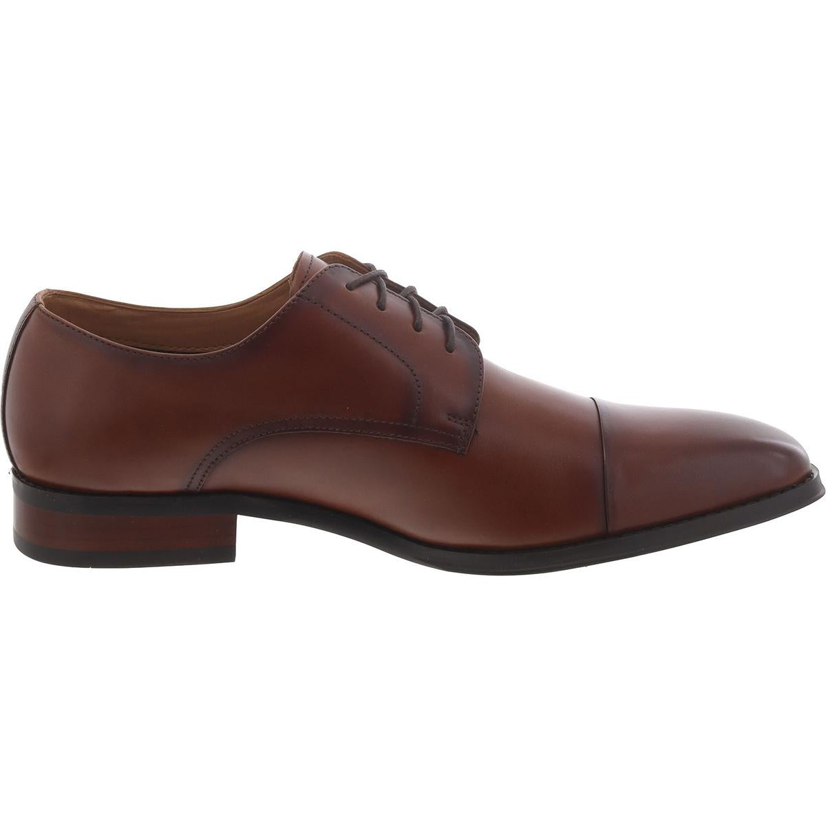 Plot Mens Leather Lace-Up Derby Shoes
