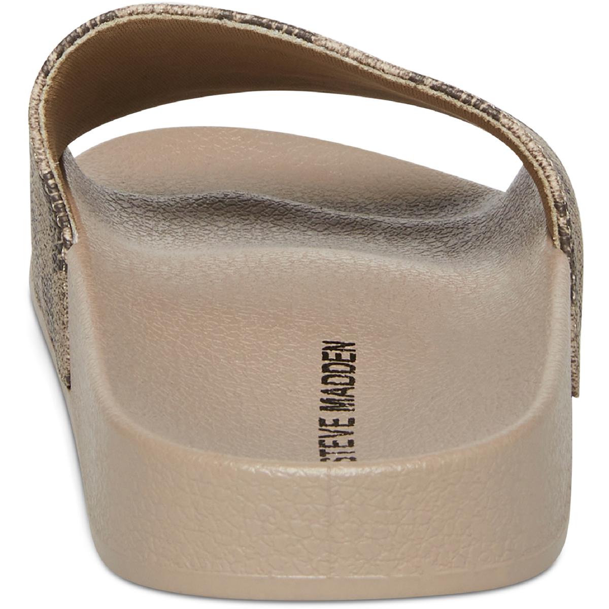 Sealed Womens Faux Leather Slip On Pool Slides