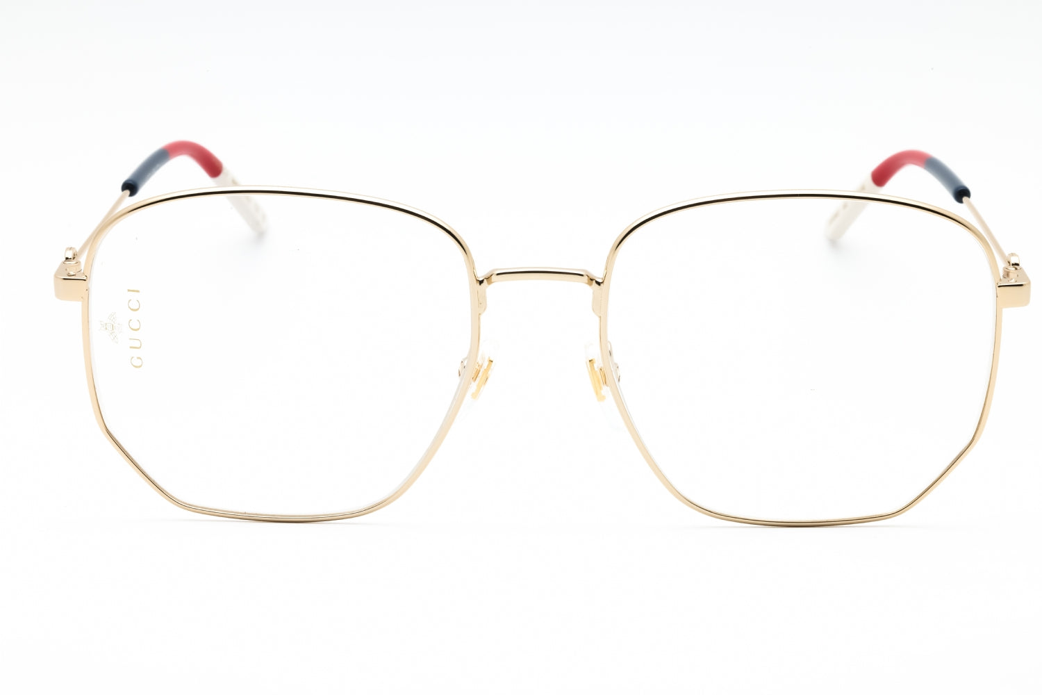 Gucci Gucci Eyeglasses Geometric Full Rim, Gold Frame and Clear Demo Lenses Lens GG0396O001