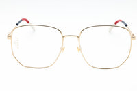 Gucci Gucci Eyeglasses Geometric Full Rim, Gold Frame and Clear Demo Lenses Lens GG0396O001