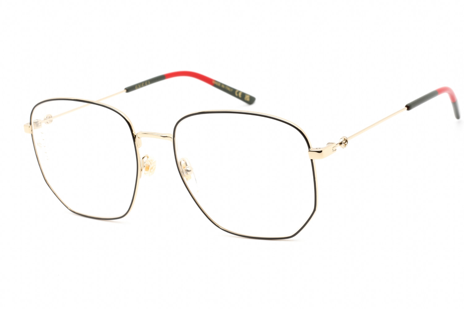 Gucci Gucci Eyeglasses Geometric Full Rim, Gold Frame and Clear Demo Lenses Lens GG0396O001