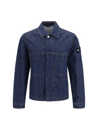 Stone Island Men Denim Biker Jacket