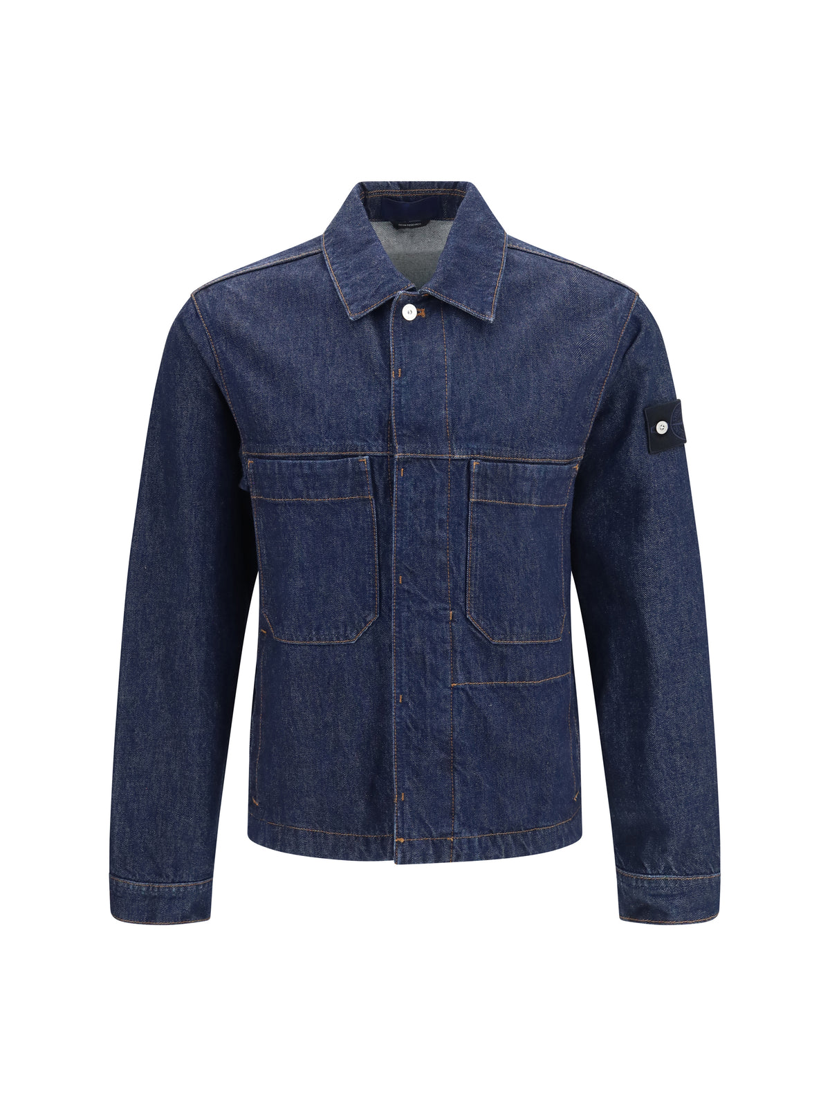 Stone Island Men Denim Biker Jacket