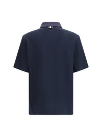 Thom Browne Men Short-Sleeve Polo With Chest Pocket