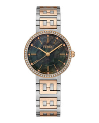 Fendi Womens Two Tone 29mm Bracelet Fashion Watch
