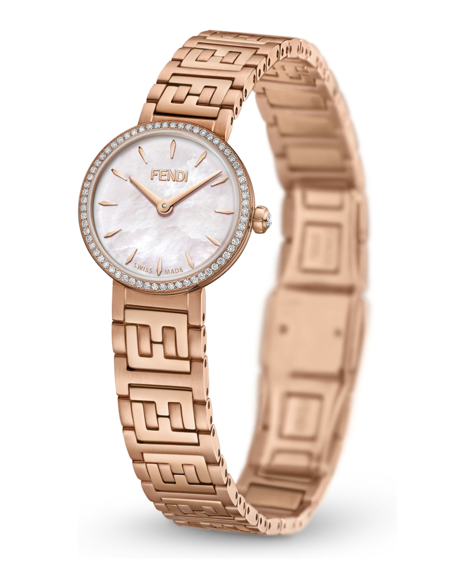 Fendi Womens Forever Fendi Rose Gold 19mm Bracelet Fashion Watch