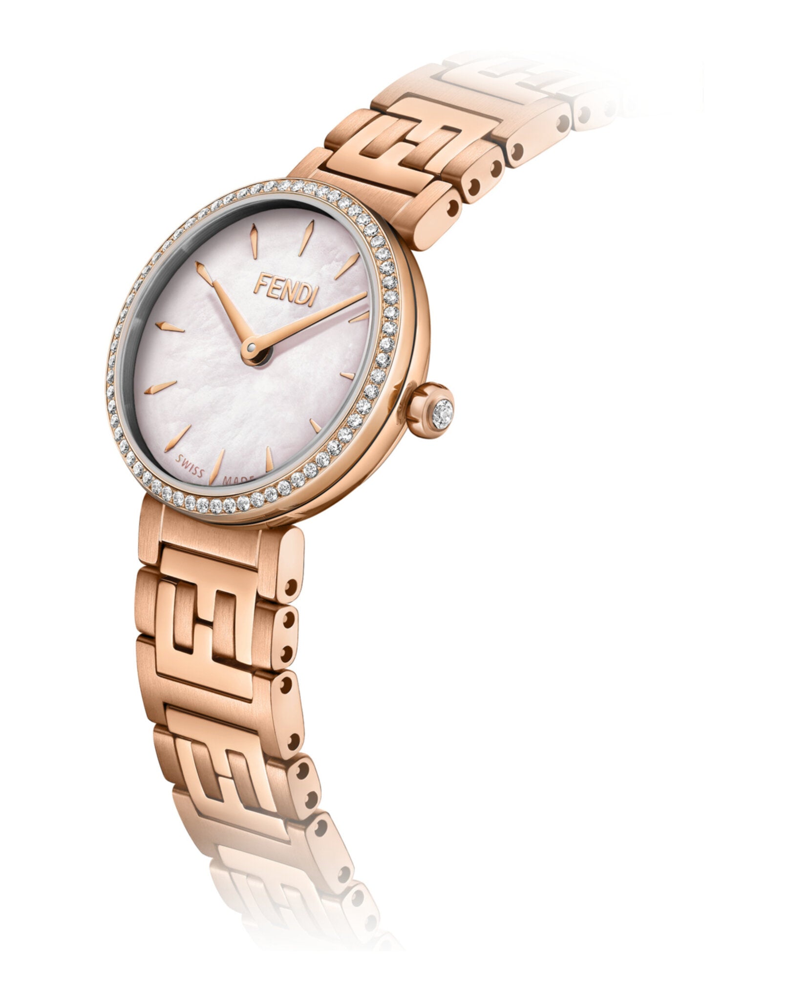 Fendi Womens Forever Fendi Rose Gold 19mm Bracelet Fashion Watch