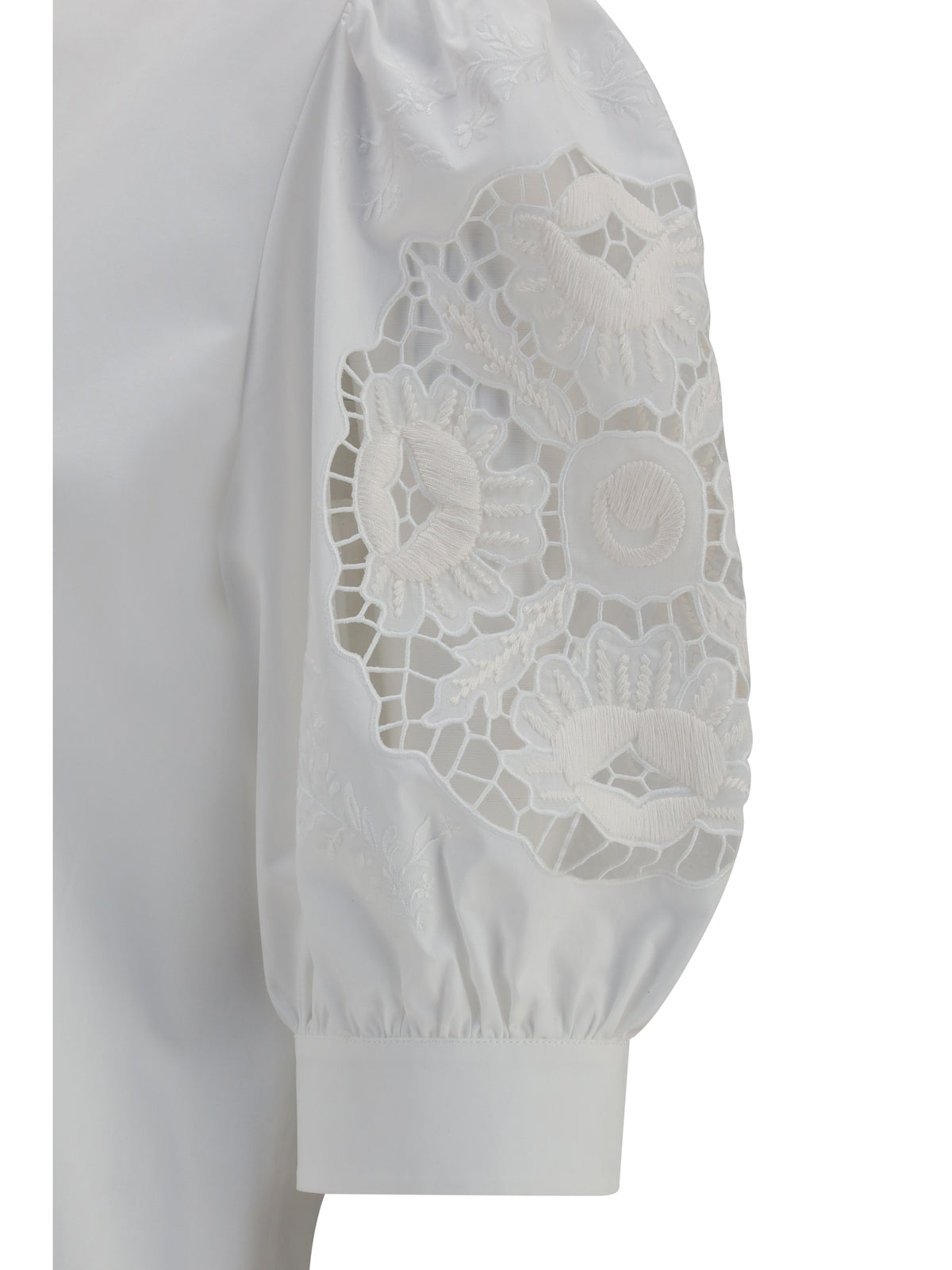 Valentino Women Shirt With Sangallo Lace Sleeves
