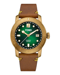 Fendi Fendi Mens  Bronze 42mm Strap Fashion Watch
