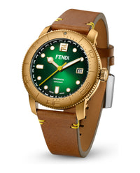 Fendi Fendi Mens  Bronze 42mm Strap Fashion Watch